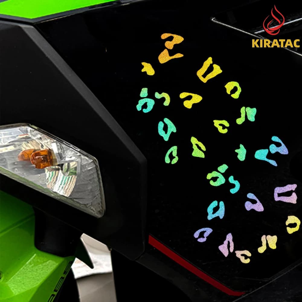 1Set Stylish Glitter Lip Print Stickers, Rainbow Reflective Vinyl for Car Bike Laptop Accessories