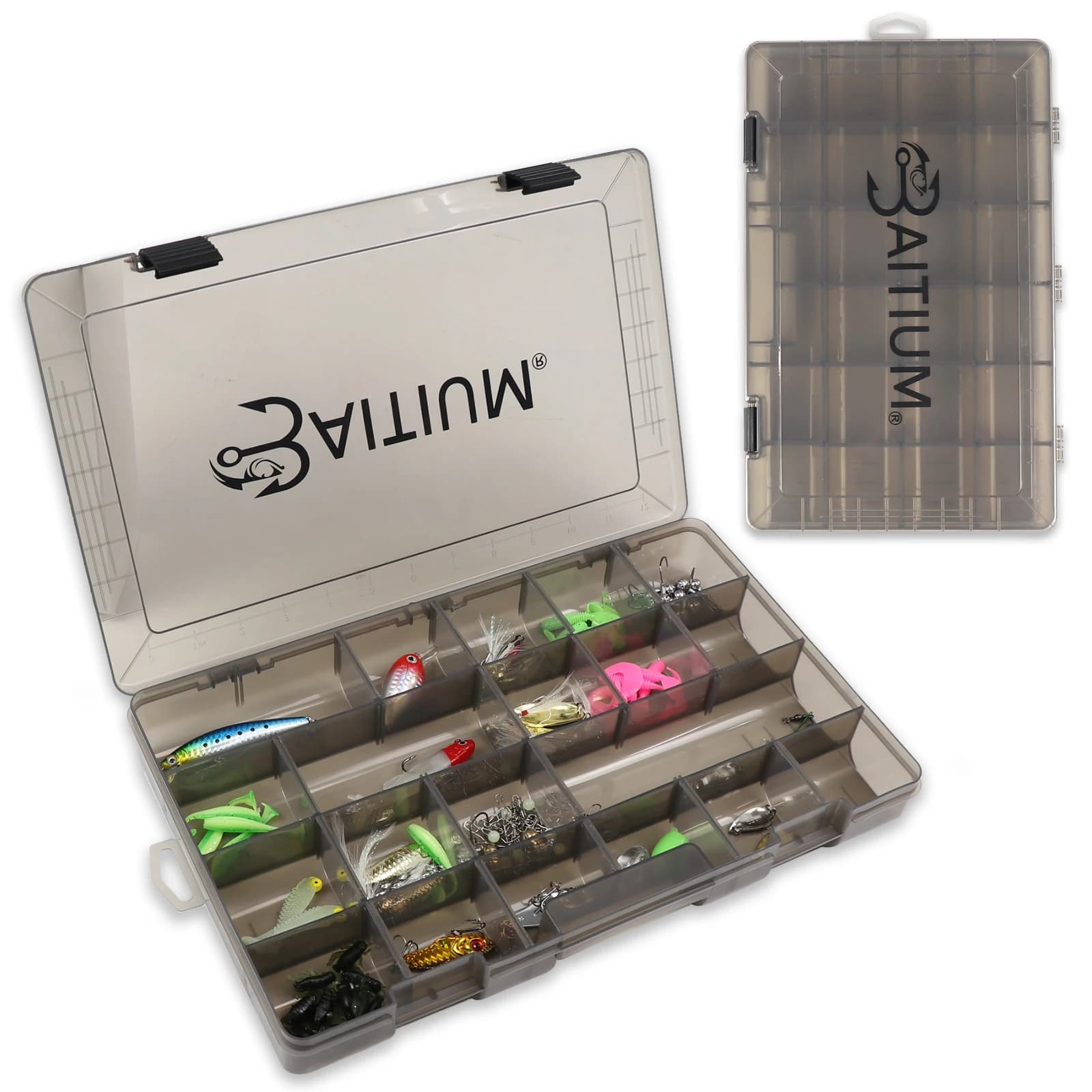 Fishing Tackle Box, with 24 Compartments, 3700 Tackle Trays, Can Be Equipped with Various Fishing Accessories, Multiple Compartments Can Be Freely Distributed, Excellent Quality, Lightweight and Portable, with Hook Holes
