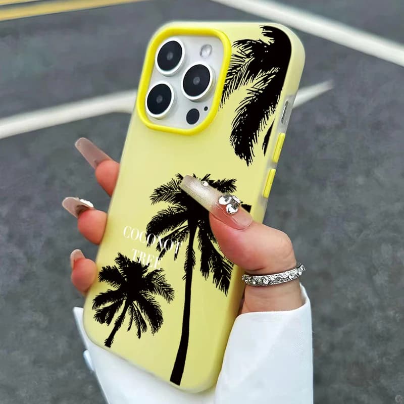 Cover per Telefono con Motivo Albero di Cocco per Samsung Galaxy S26 S25 S24 S23 Ultra S21FE S22Plus A57 A56 A55 A54 A34 A36 A35