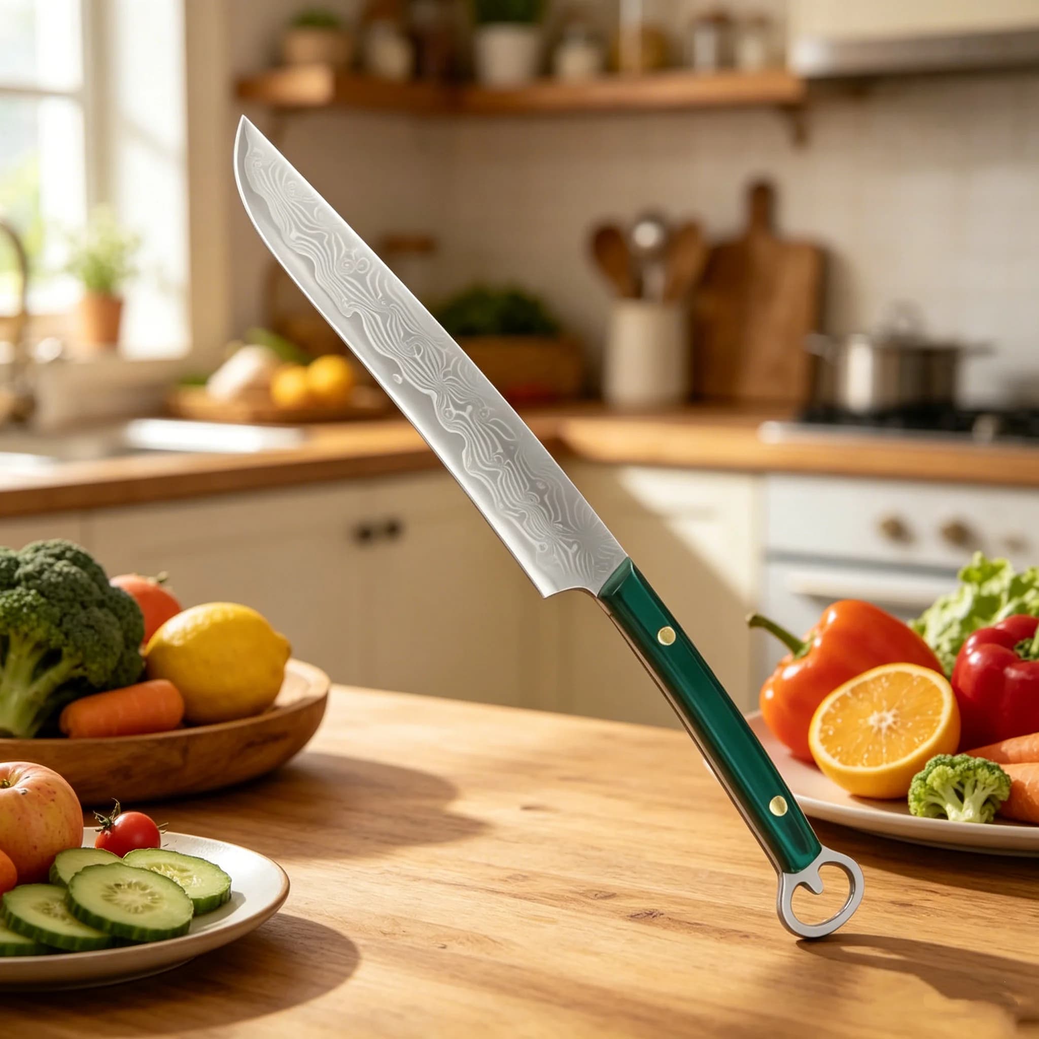 Damascus Steel 10Cr15mov Forged Blade Chef Knife AUS10 Quality Wood Handle Kitchen Knife with Fruit Knife Patterns