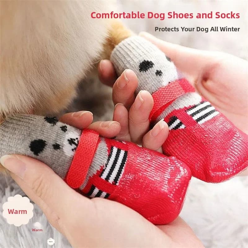 Waterproof Dog Shoes Small Dogs Winter Foot Covers Teddy Non Slip off Pet Little Dogs Snow Collar Bain Sheep Sniffer