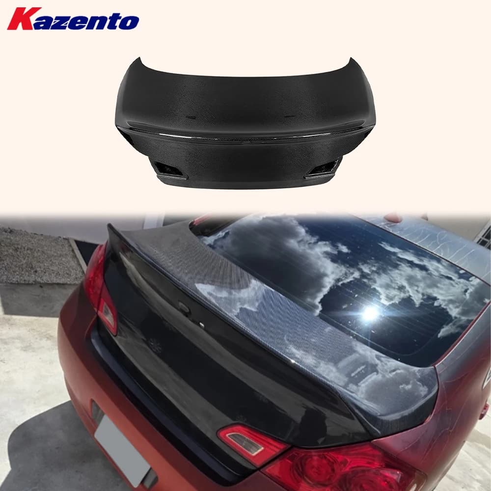 Per Infiniti G37 Berlina 4 Porte 2008-2013, Baule Posteriore in Stile HT in Carbonio con Foro per Telecamera