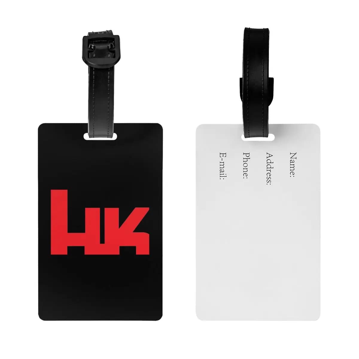 Etichette per Bagagli con Logo Heckler & Koch, Accessori per Valigie, Targhette per Bagaglio da Viaggio, Porta Etichette con Spazio per Nome e Indirizzo