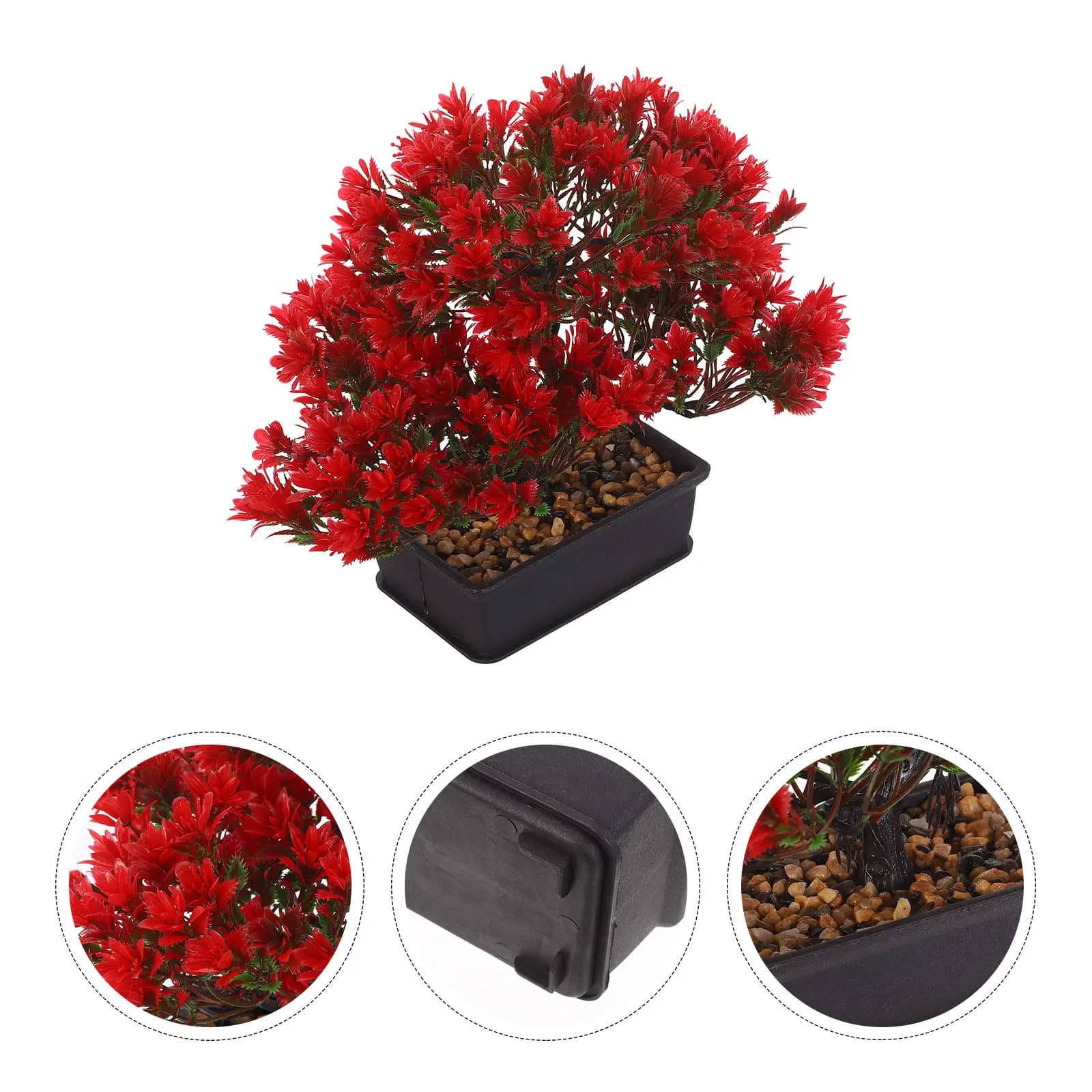 Artificial Bonsai Tree Small Realistic Plastic Green Pot Simulation Plant Home Office Desk Decor Faux Bonsai Japanese Home