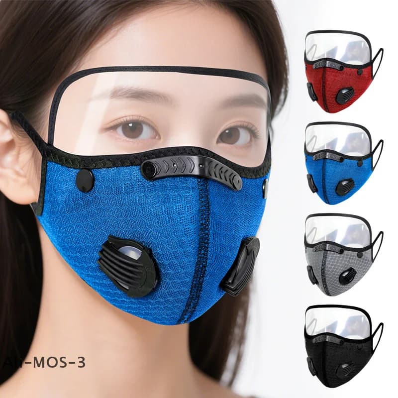 【S】New Cycling Face Mask With Filter Goggles Dust Mask Sport Washable Reusable Facemask For Men Bandana Actived Carbon Filters