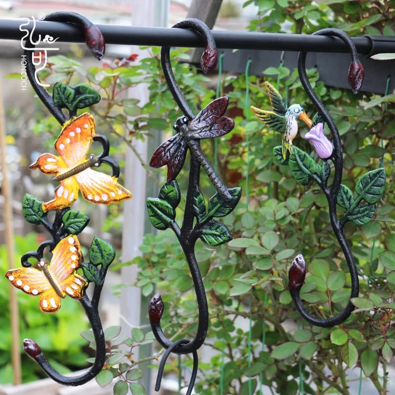 Wall hooks for outdoor garden without hooks to S for hanging plants, clothes, decorations - Hooks for rustic porches Nail hooks without damage