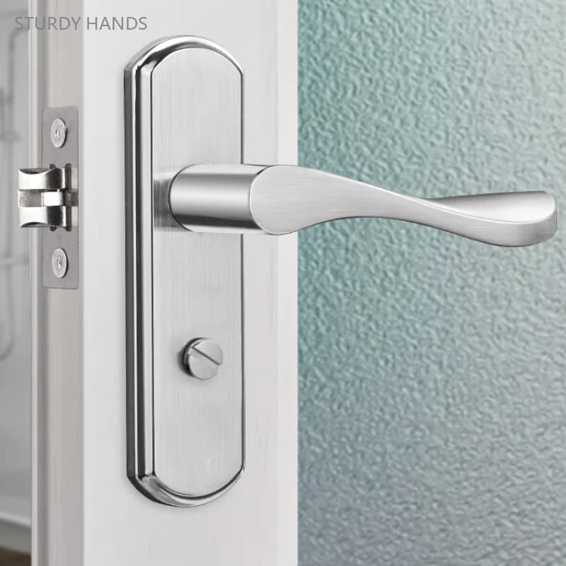 1 Set di serratura per porta del bagno in acciaio inossidabile senza chiave serratura universale per maniglia della porta del bagno accessori Hardware per la casa con chiavi