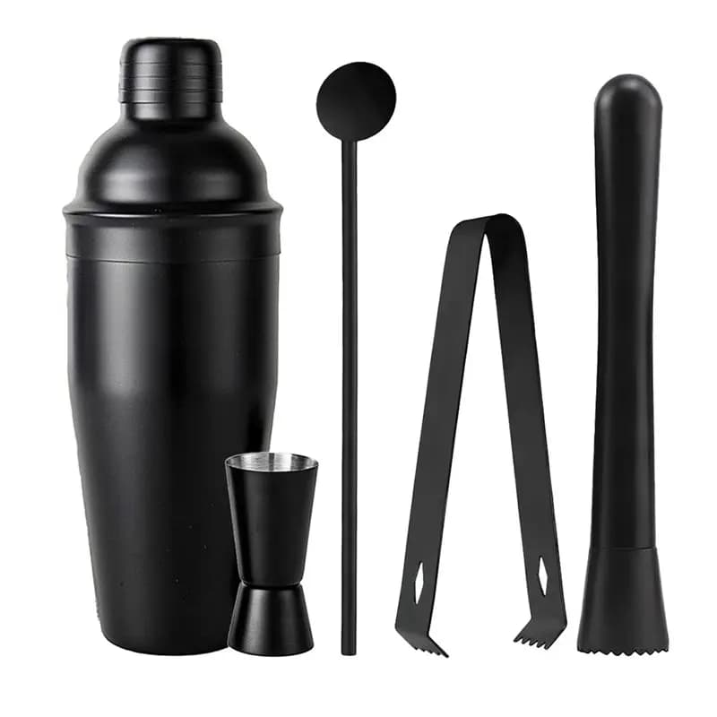 BAAR-Set da Cocktail in Acciaio Inox, Kit da Cinque Pezzi per Uso Domestico, Elegante Set di Strumenti da Bar