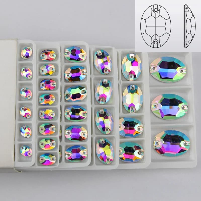 3210 oval crystal sew on rhinestone oval sew on stone flatback egg shape sewing for wedding dress diy