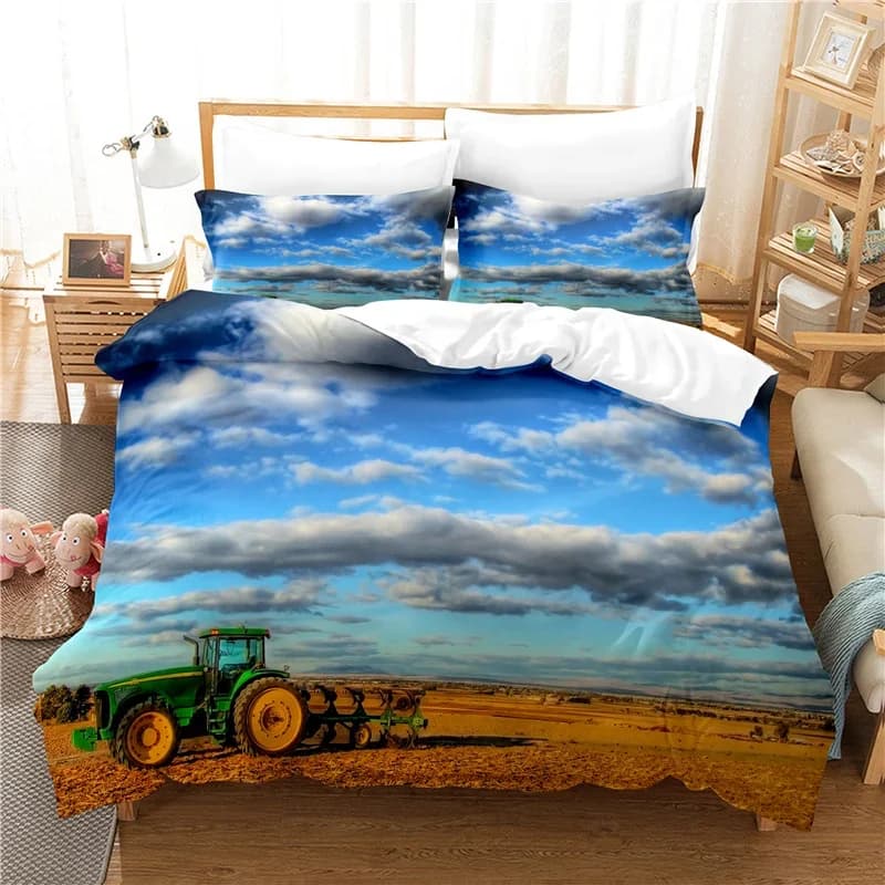 Set letto per ragazzo Copripiumino Stampa 3D Super Cool Tractor Car Queen Size Set piumino Biancheria da letto Housse De Couette 2 persone