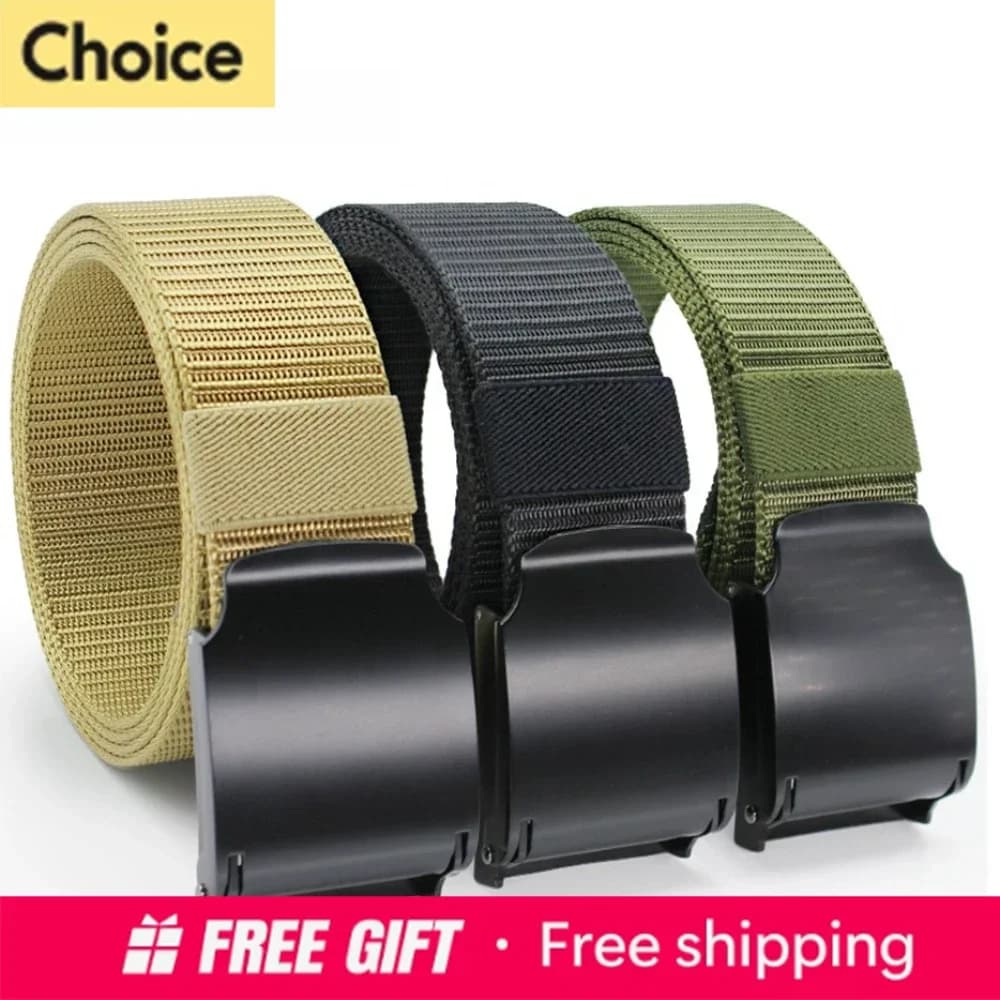 Versatile 3.8cm Multifunctional Girdle Men's Woven Nylon Belt Men's Canvas Belt