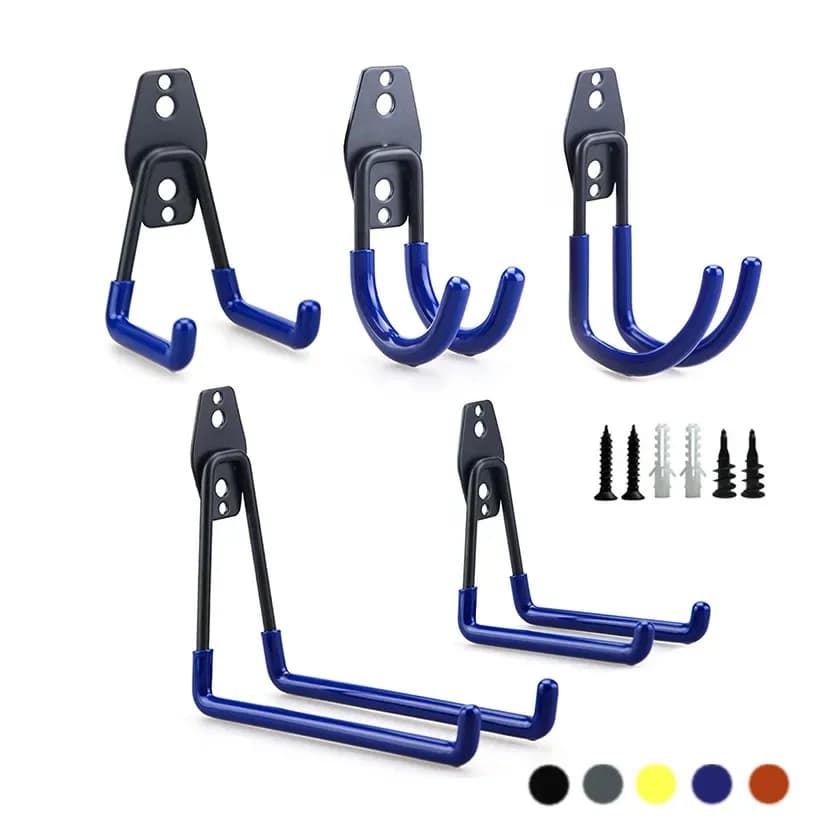 Gancio in metallo resistente Organizzatore per garage Montaggio a parete Ganci per ganci per biciclette Montaggio a parete Gancio di stoccaggio antiscivolo per scale Attrezzo da giardino