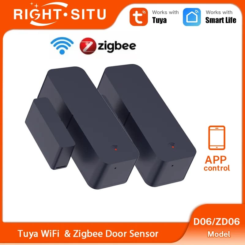 Tuya Zigbee 3.0 WiFi Sensore per porte Sensore per finestre Sensore di contratto APP Controllo remoto Funziona con SmartLife Yandex Alexa