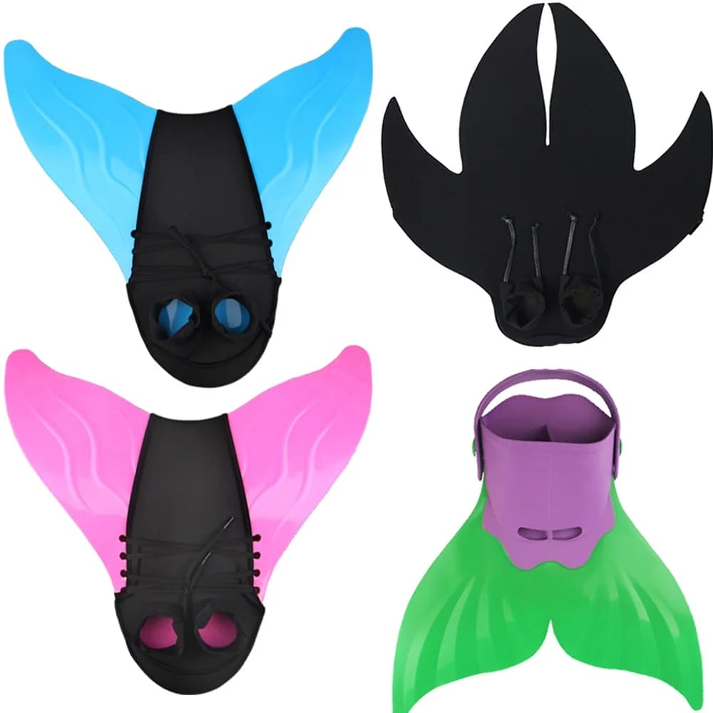 Swimming Fins for Children and Adults Training Mermaid Swimming Tail Fins Single-fin Swimming Gear Diving Fins