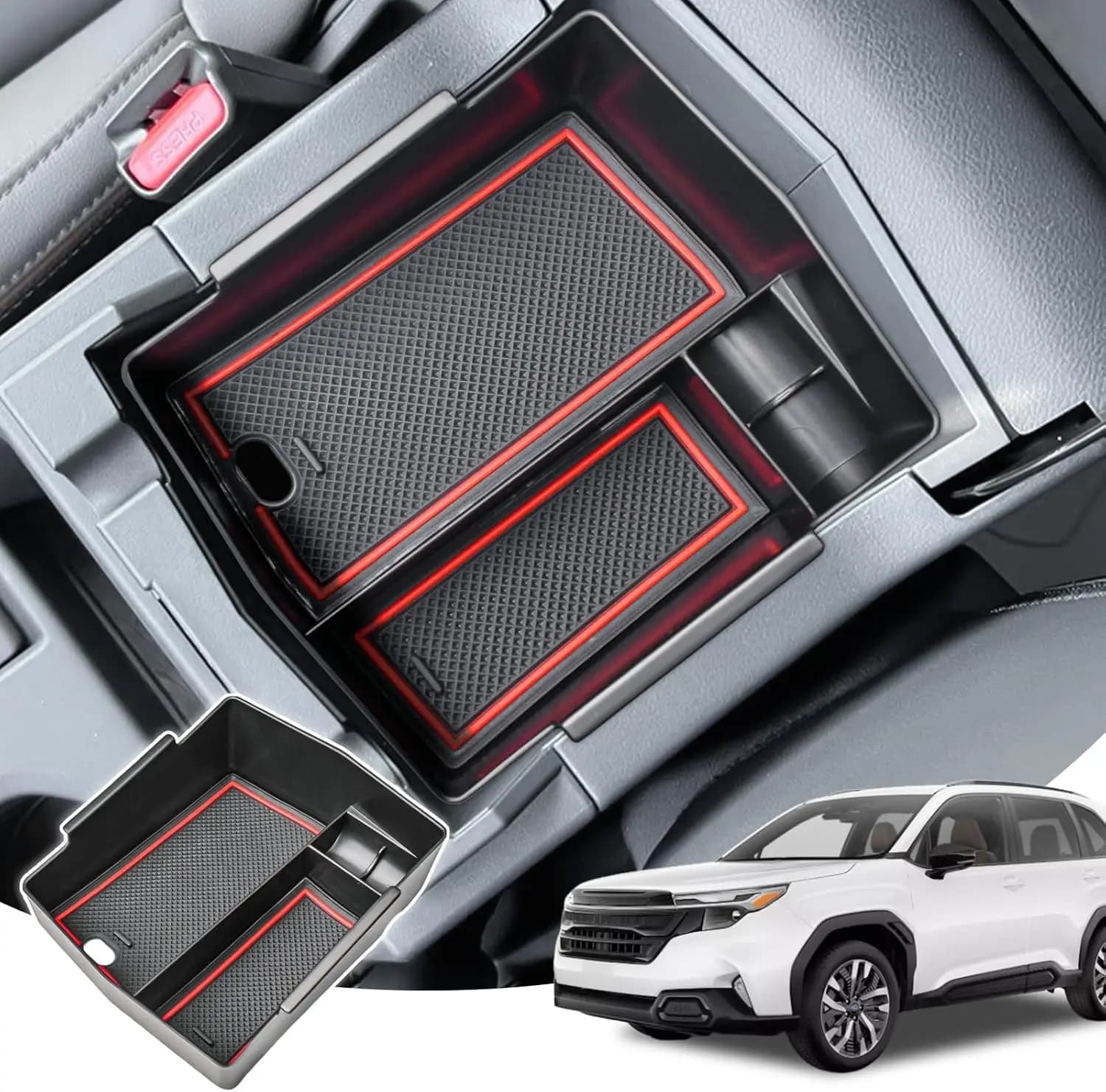 Kptidy Vassoio organizer per console centrale per Subaru Forester 2025 Accessori Organizzatore console centrale Accessori interni Scatola per auto
