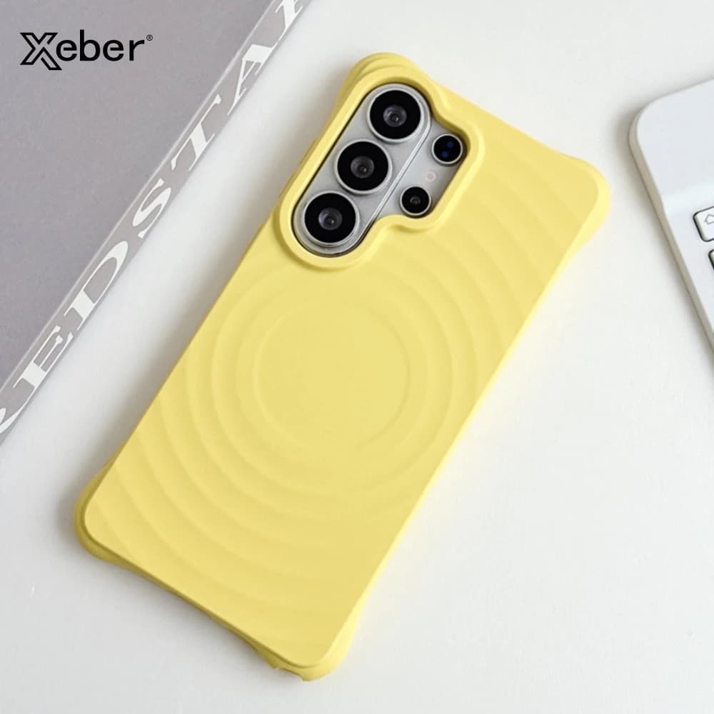 Cover Morbida in Silicone Liquido Effetto Onda d'Acqua per Ricarica Wireless MagSafe per Samsung Galaxy S26 Ultra S25 S24 S23 Ultra Plus