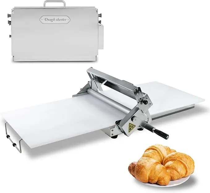Sfogliatrice Pieghevole in Acciaio Inox per Uso Domestico, Macchina Manuale da Tavolo con Spessori Regolabili per Affettare Fondente e Pasta