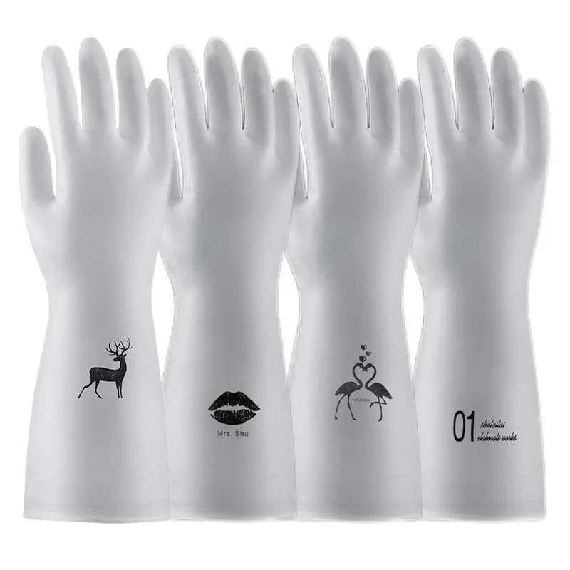 Nuovi guanti per lavare i piatti da cucina per la pulizia della casa, lavare i vestiti, guanti in gomma di plastica impermeabili, guanti rosa