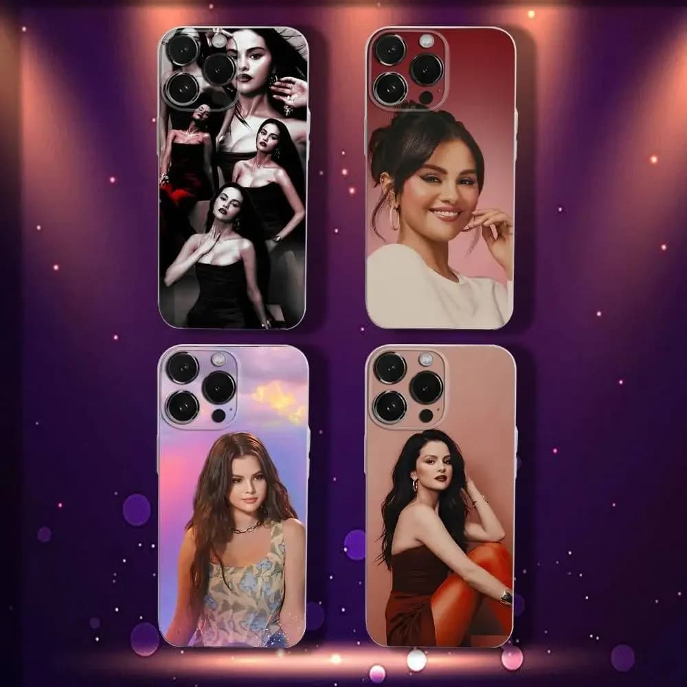 Cover Morbida Trasparente S-Selena Singer G-Gomez per iPhone 17, 16, 15, 14, 13, 12, 11 Pro, Max, Plus, X, XS, XR, SE4, Mini
