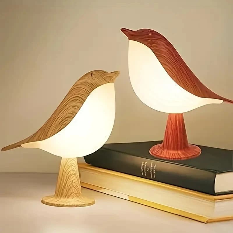 Luce notturna a LED 3 colori Interruttore tattile Luce da comodino Lampade per uccelli dimmerabili Protezione duratura e durevole Decorazioni per la casa calde per gli occhi