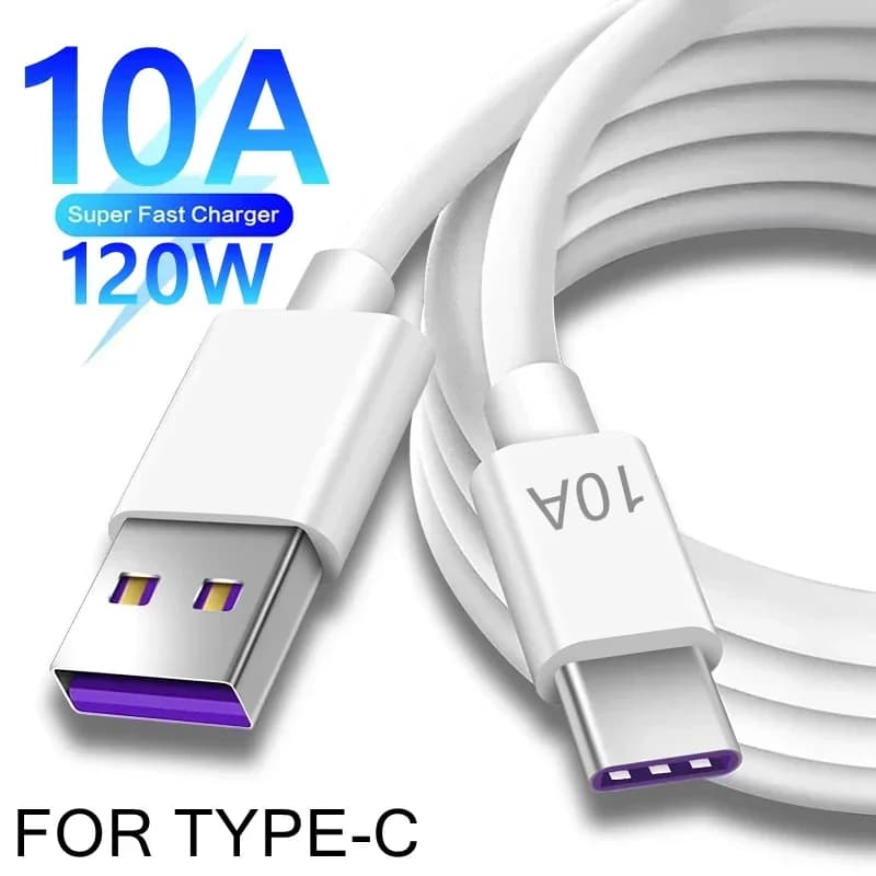 Cavo di Ricarica Rapida Type-C 120W 10A per Samsung Xiaomi Huawei, Cavo Dati USB C per Telefoni Cellulari, Cavo Dati per Ricarica Super Veloce
