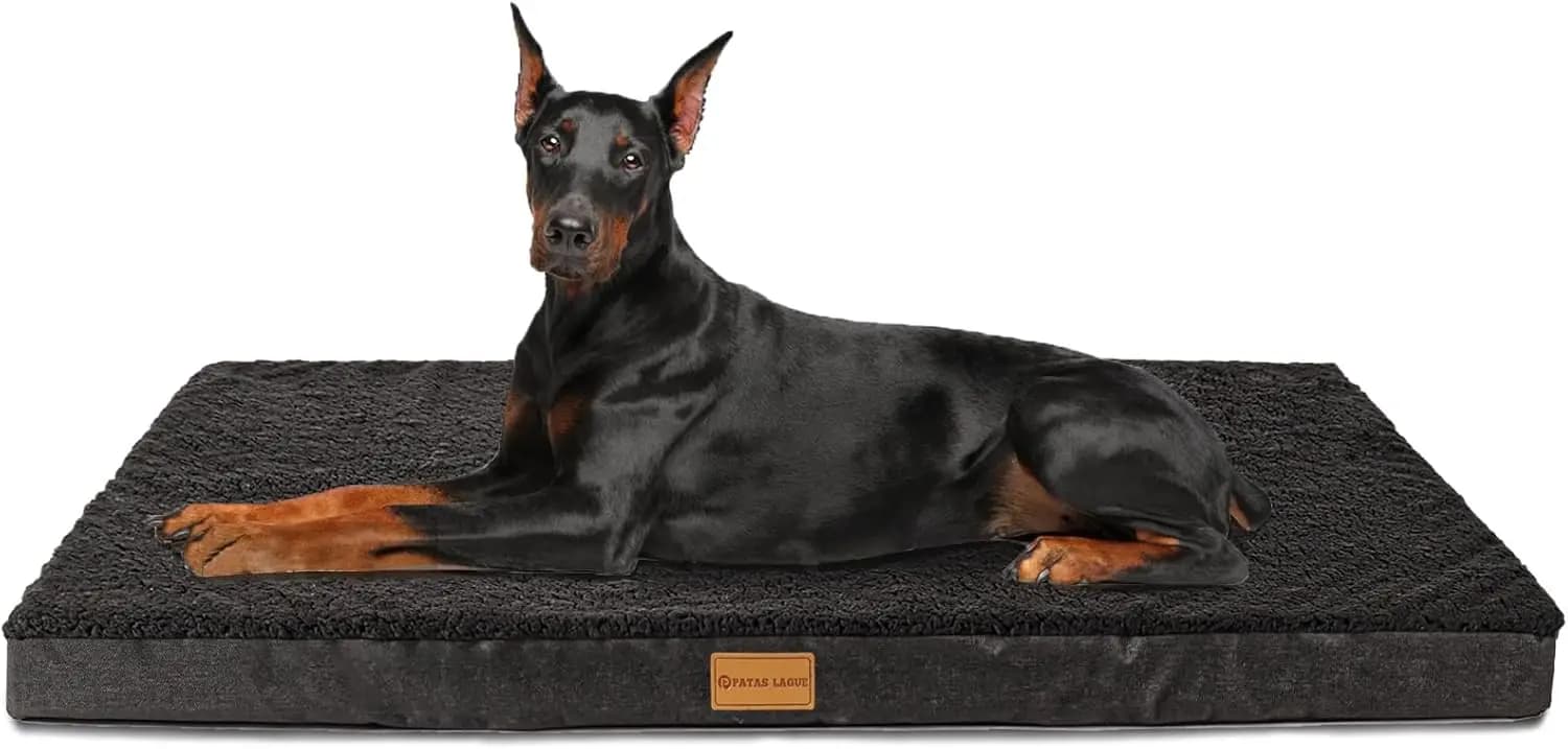 Large Orthopedic Cush for Dogs 56'''X40''', Waterproof Bee Nide Foam with Removable and Washable Coating, Anti-Slip Fund, Black