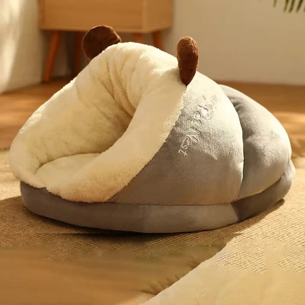 Cute Warm Dog Kennel Bed Breathable Foldable Dog House Washable Slippers Shaped Pet House Winter