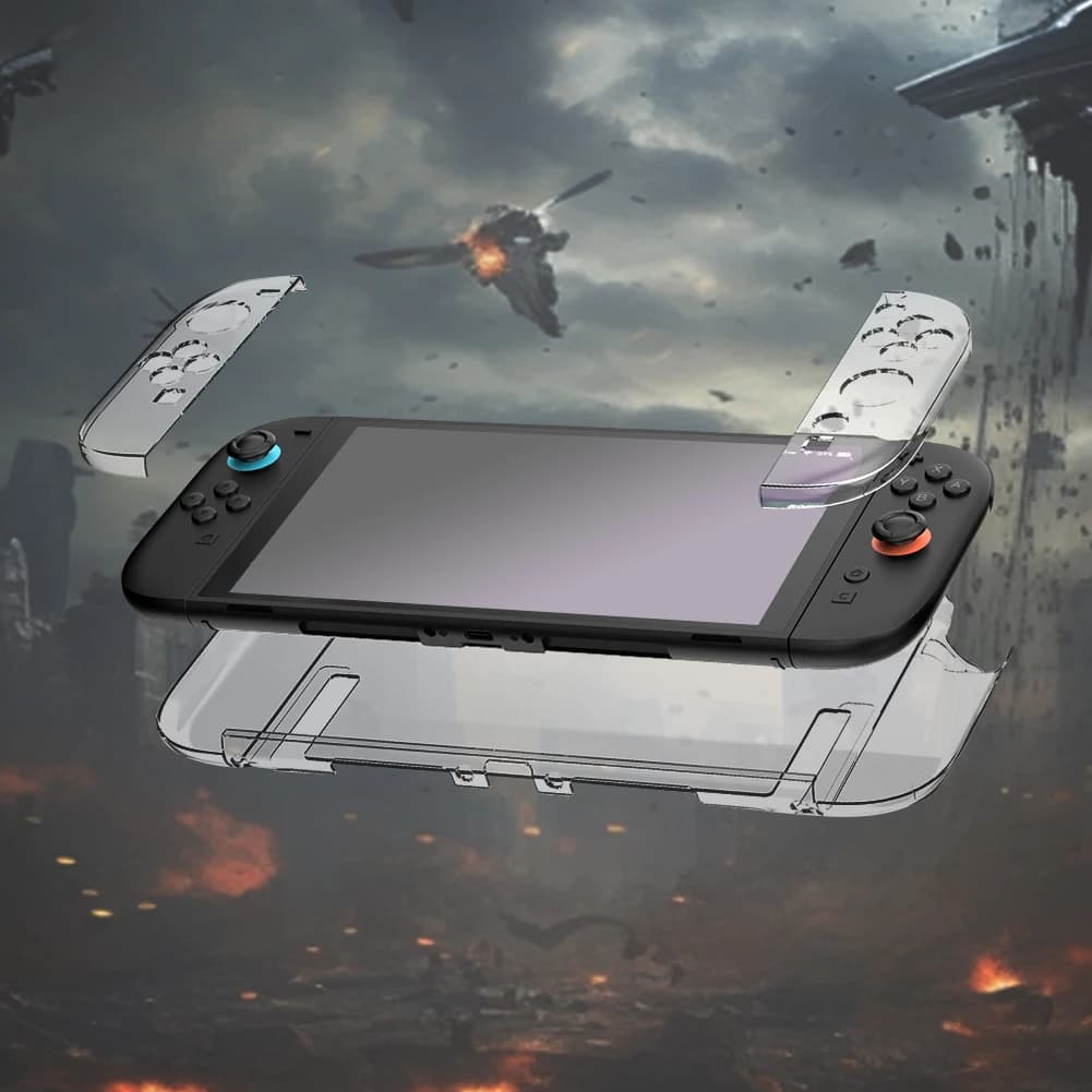 Custodia Trasparente per Nintendo Switch 2, Cover Protettiva Divisibile, Protezione Cristallo Anti-Caduta, Accessori per Giochi