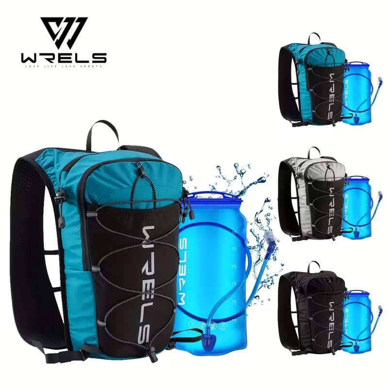 WRELS Hydration Pack Backpack with Water Bladder Large Capacity Lightweight Running Vest for Hiking Climbing Cycling Travel Gear