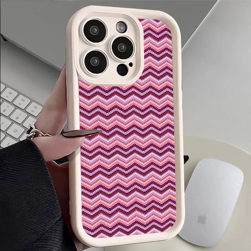 Cover per telefono antiurto opaca con motivo a maglia ondulata in TPU anti-caduta per iPhone XR/11/12/13/14/15/16Pro Max/plus