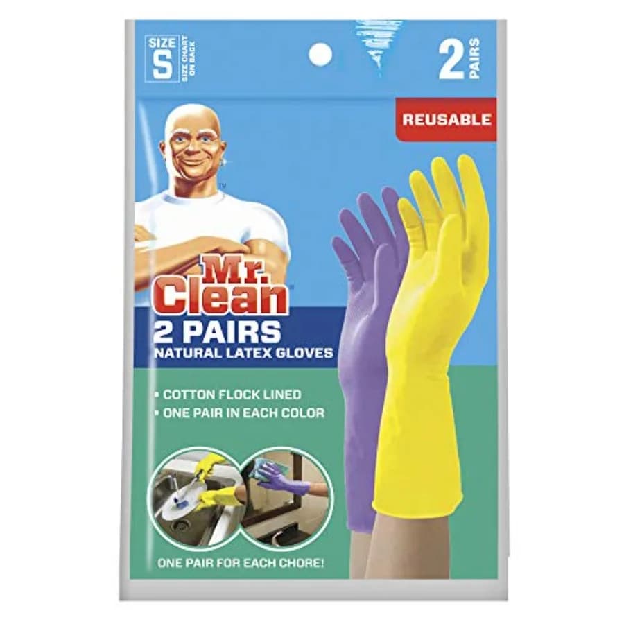 Small Reusable Latex Gloves, 2 Color, 2 Pairs
