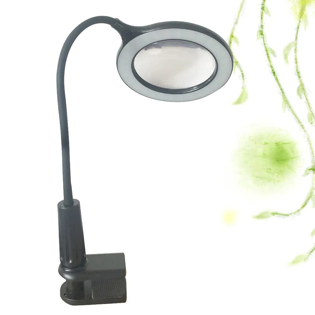 Lampada da Scrivania con Lente d'Ingrandimento LED, Morsetto Robusto e Collo Flessibile per Lettura, Cucito, Creazione di Gioielli, Riparazione Elettronica e Libri