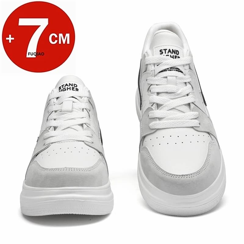 Sneakers da Uomo con Rialzo Nascosto 7cm, Scarpe con Aumento di Altezza in Pelle Bovina, Traspiranti, Comode, alla Moda, Casual e Sportive, Disponibili anche in Taglie Grandi