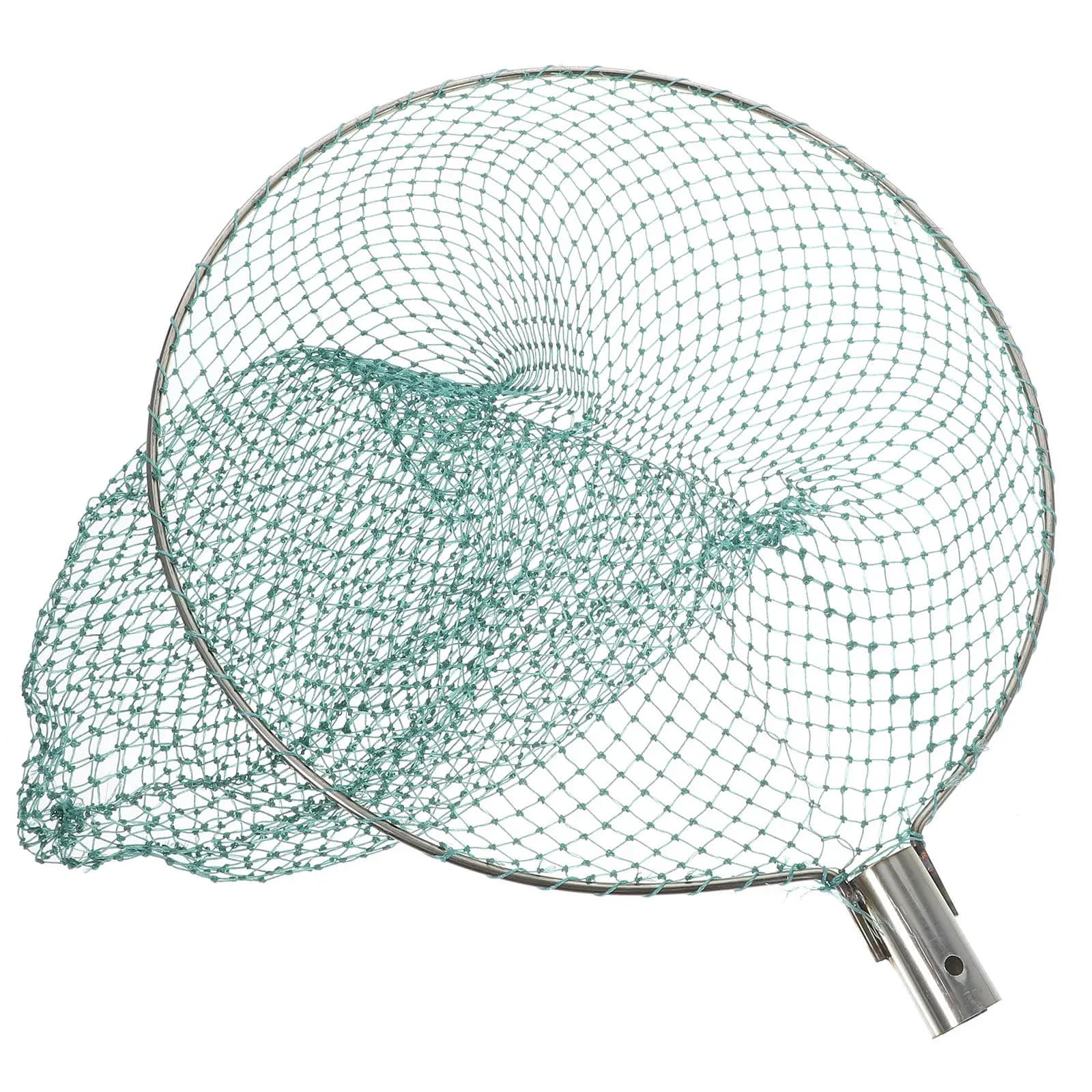 1 pz Rete da pesca a mano in acciaio inossidabile da 25 cm per la pesca in lago e fiume, attrezzatura da pesca, rete a mano