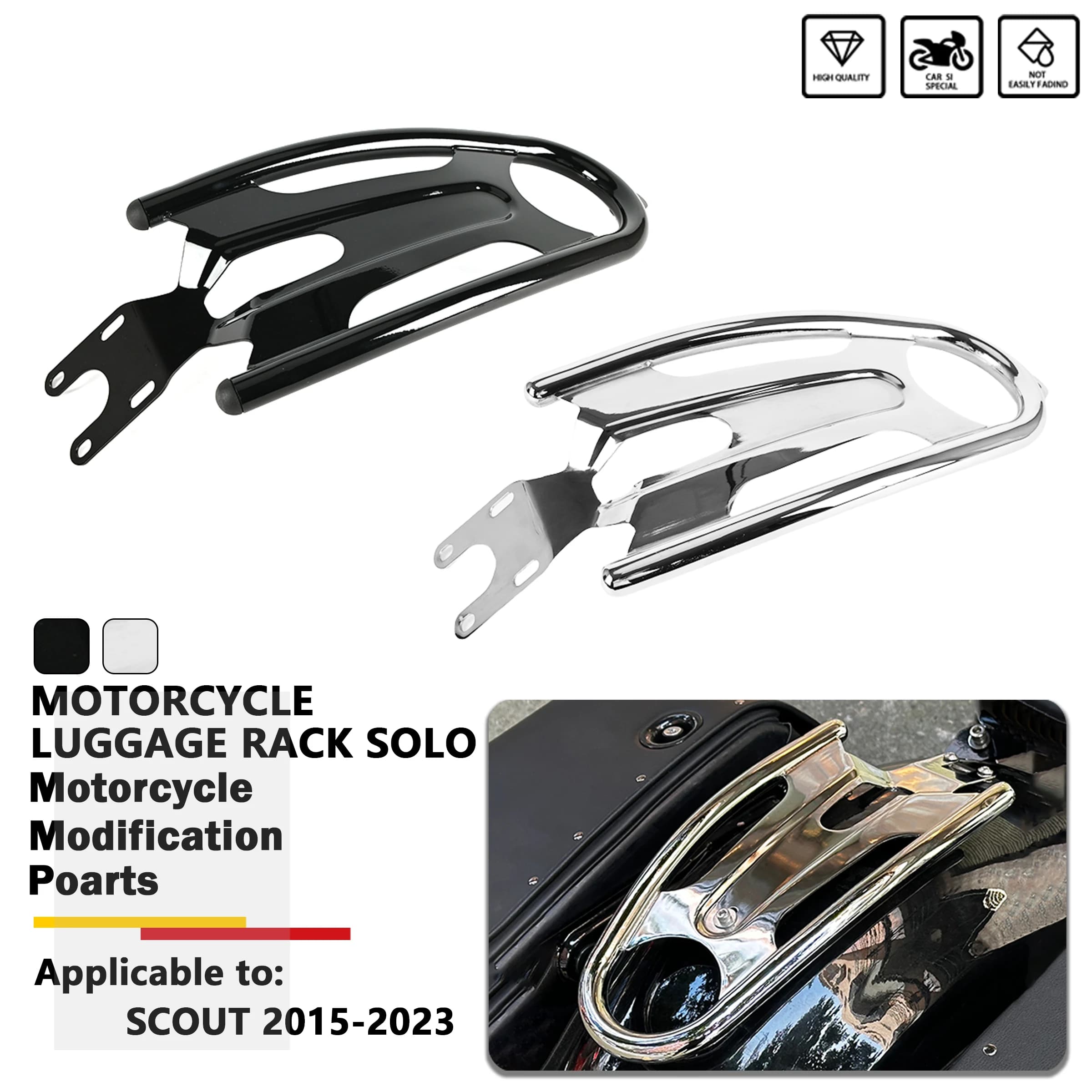 Portapacchi Posteriore per Indian Scout Sixty ABS 100th Anniversary 2015-2023, Ripiani per Bagagli, Supporto per Sedile Passeggero