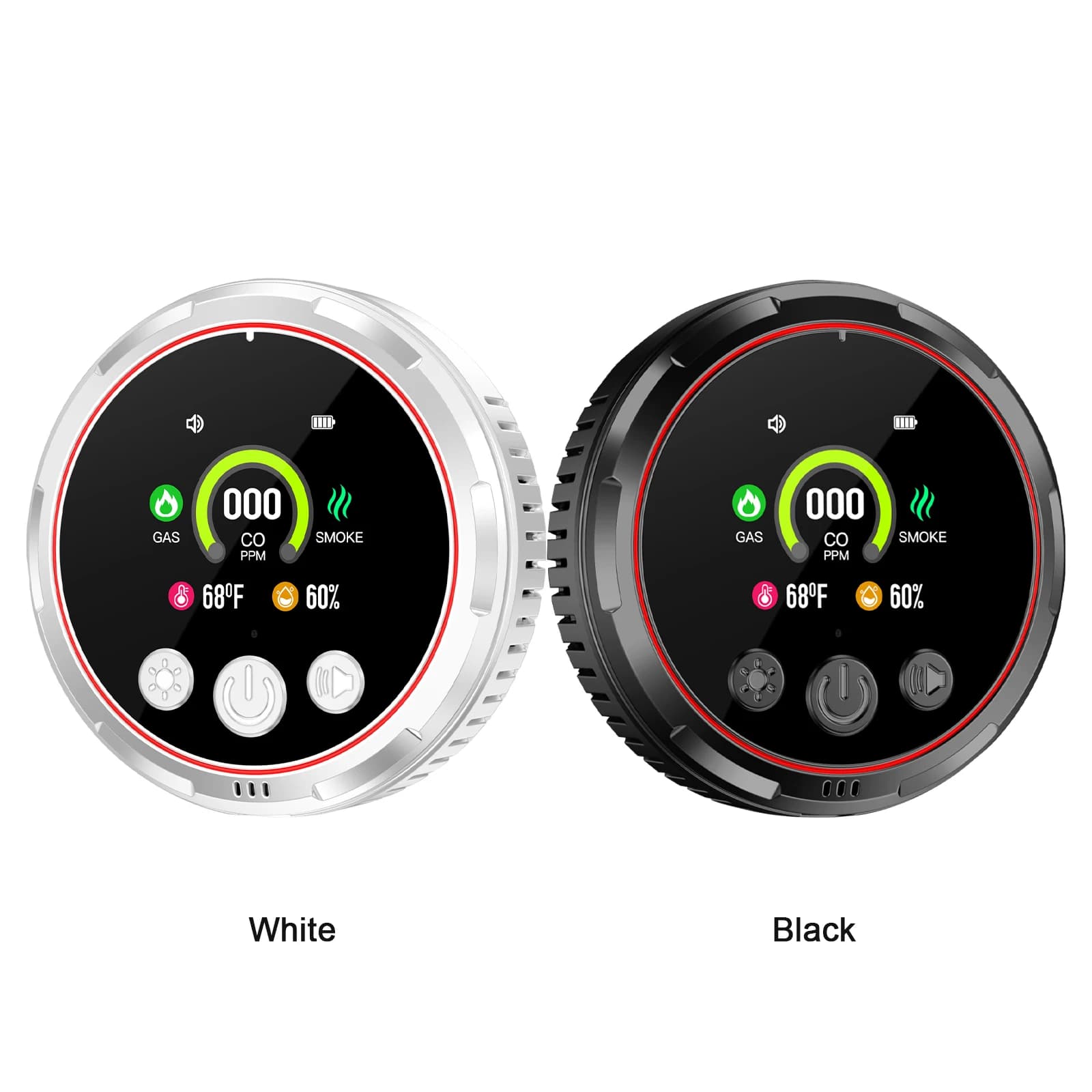 5 In 1 Carbon Monoxide Plug In Detector Large Display Combustible Gas Detectors Temp & Humidity Monitors for Home & RV