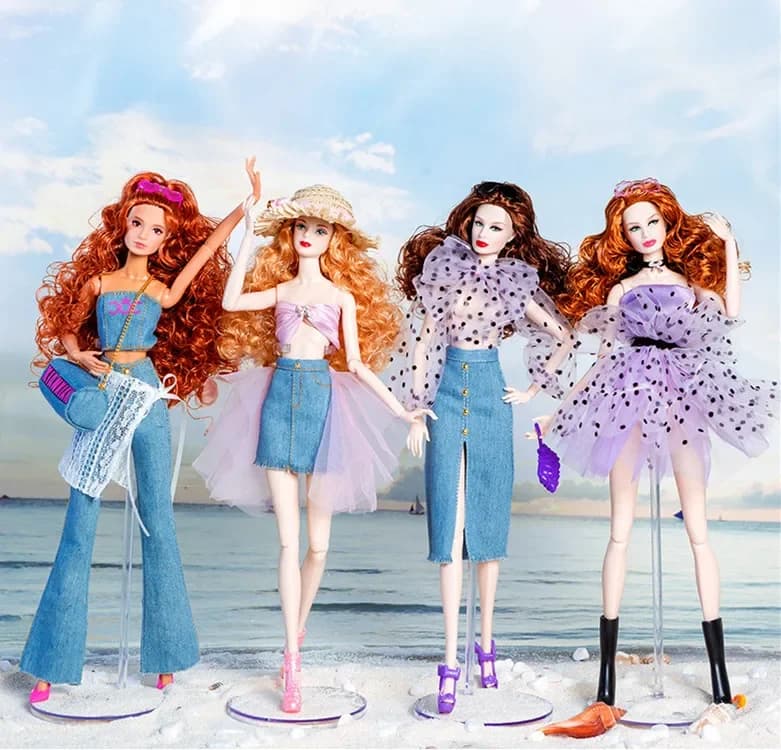 Vestiti per Bambole Fatti a Mano, Jeans alla Moda, Top, Gonna, Abito per Bambole Supermodel da 30cm 1/6 BB FR FR2