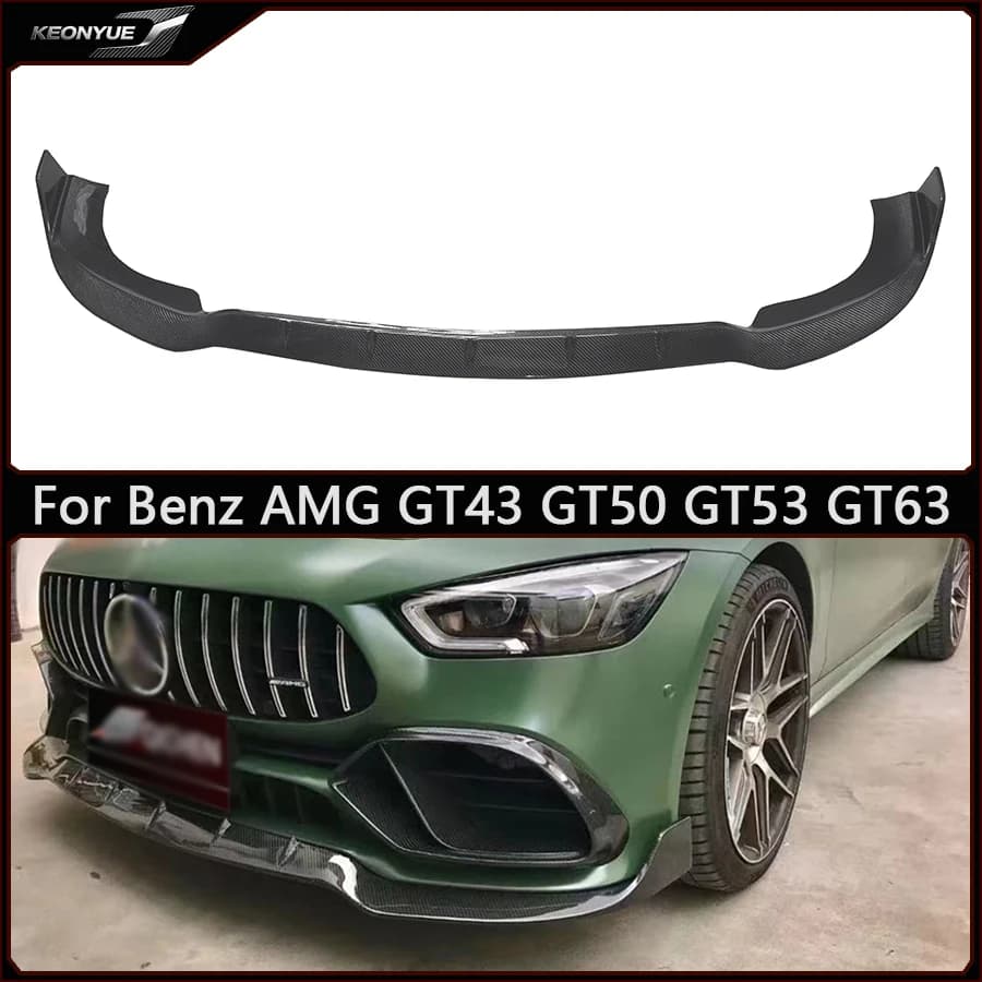 For Mercedes Benz AMG GT43 GT50 GT53 GT63 Carbon Fiber Front lip Car Front Bumper Diffuser Chin Spoiler Car Accessories body kit