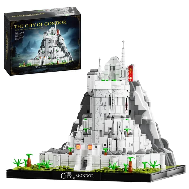 2211PCS The Rings Minas White City Tirith Street View Architecture Model Building Block CLassic Movie Scene Puzzle Toys Gifts