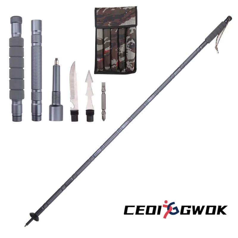 CEOI GWOK Collapsible Walking Sticks Aircraft Aluminum Non Slip Foldable Trekking Pole Professional Outdoor Hiking Climbing Gear