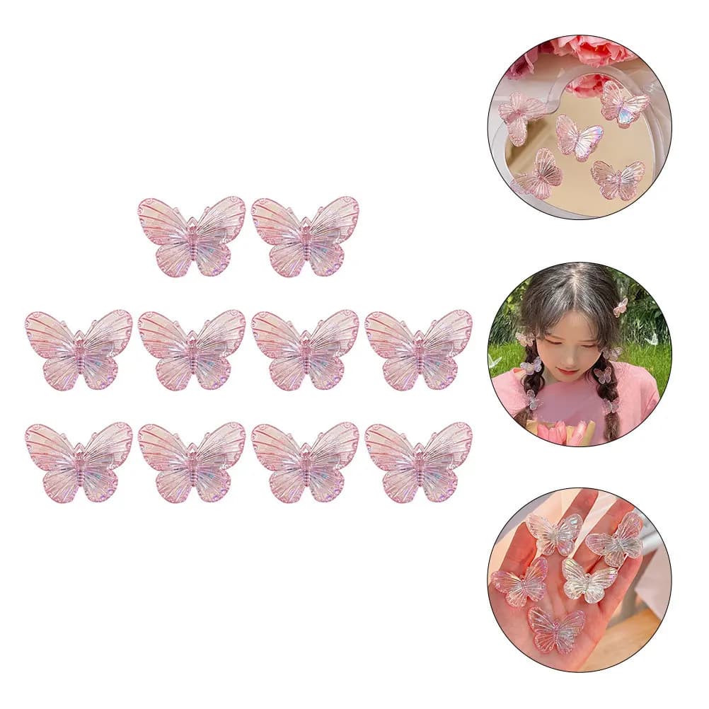 10Pcs Butterflies Hair Clips for Women Exquisite Vivid Elegant Delicate Craft Barrette Hair Accessories for Daily