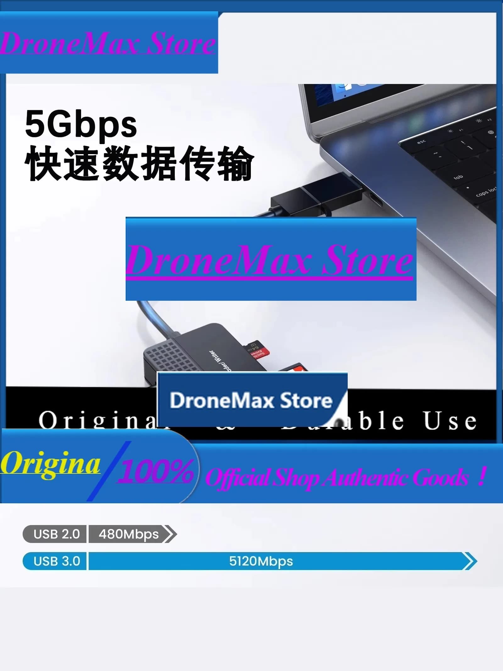 DroMaMultifunctional Card Reader USB3.4 0/3.1 Mobile Phone Tablet Computer High Speed Read And Write CF SD TF MS Each Memory Car