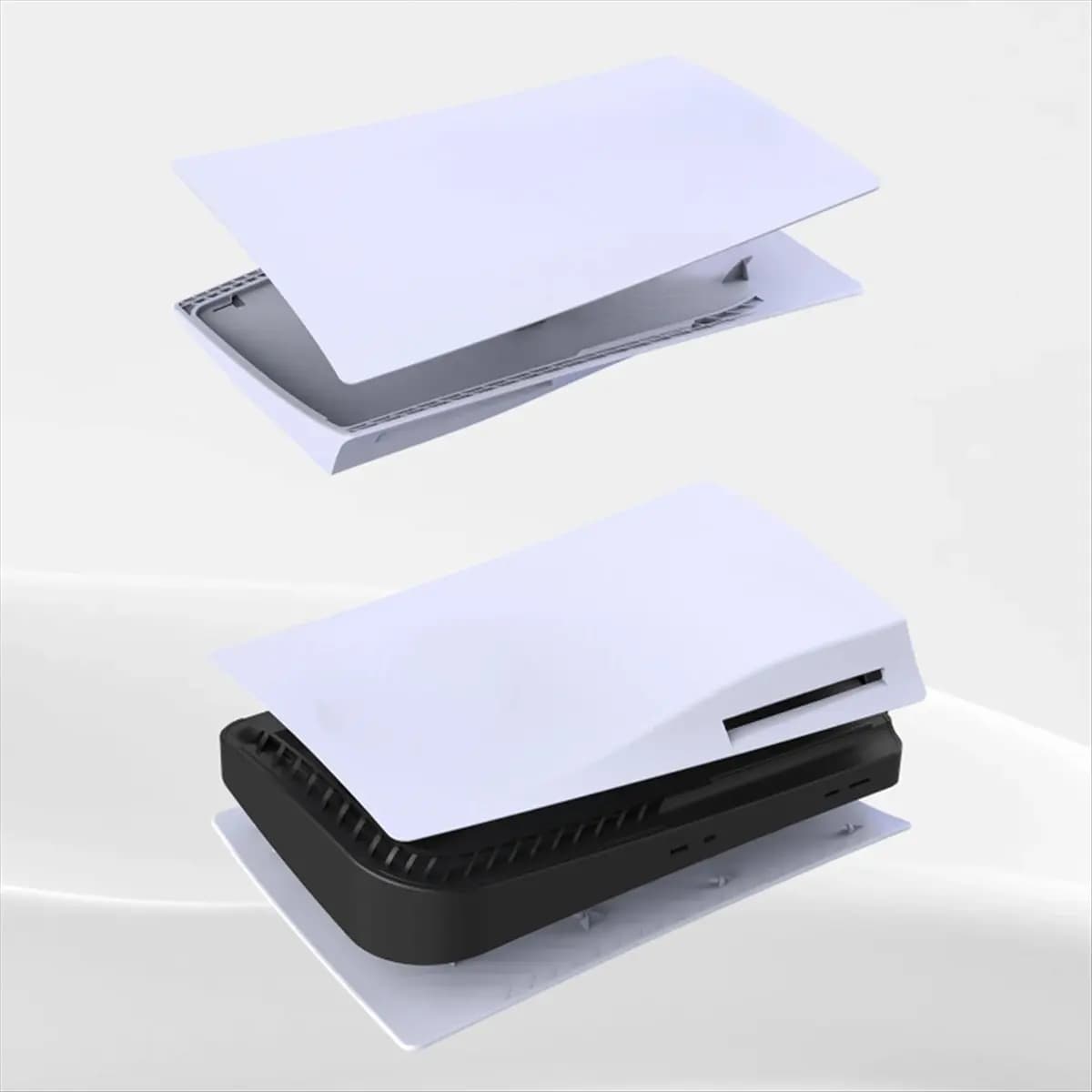 Punctual - Piastre di copertura bianche per console PS5 Disc Edition Pannelli laterali di ricambio per accessori console Playstation 5