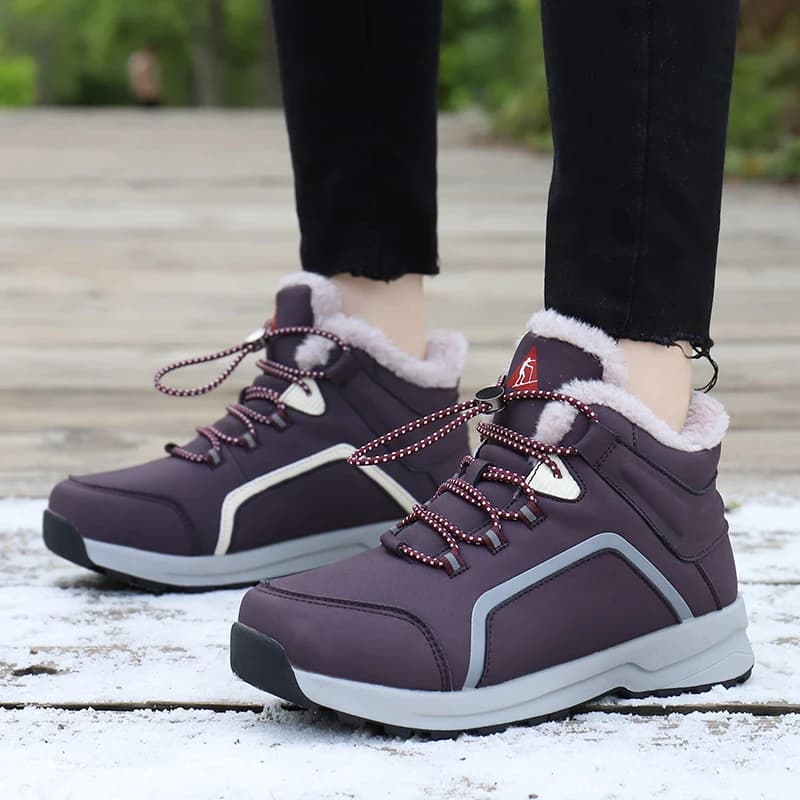 Scarponi da trekking da donna Suola profonda del battistrada Fodera in misto lana moda outdoor Scarpe da trekking invernali da donna Calzature