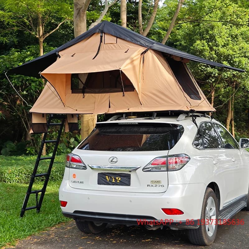 Overland SUV Light Weight Pickup 4WD Camper Van Car Roof Top Tent with Quick Access for Fortuner Family Camping Adventures
