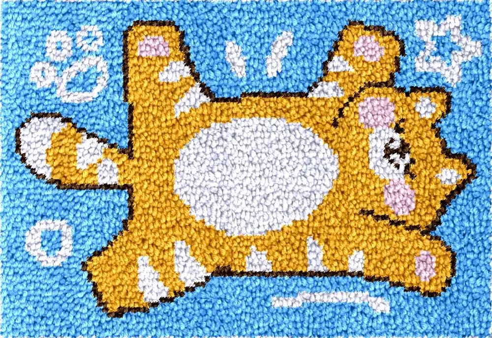 Kit ganci di chiusura con motivo piccolo panda pre-stampato Filato per tappeti Tappeti con gancio di chiusura per arazzi fai da te Decorazione per la casa Ricamo per tappeti