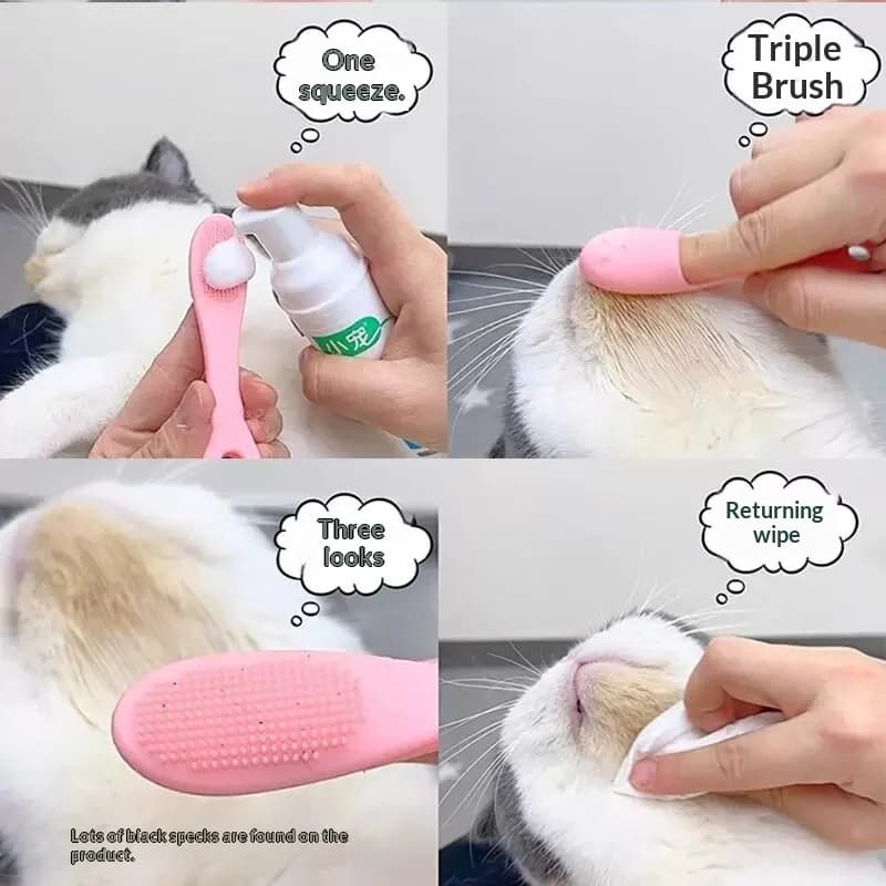1/2/4/7PCS Silicone Pet Finger Toothbrush Gentle Tear Stain Remover Dog Cat Dental Hygiene Facial Grooming Cleaning Pet Supply