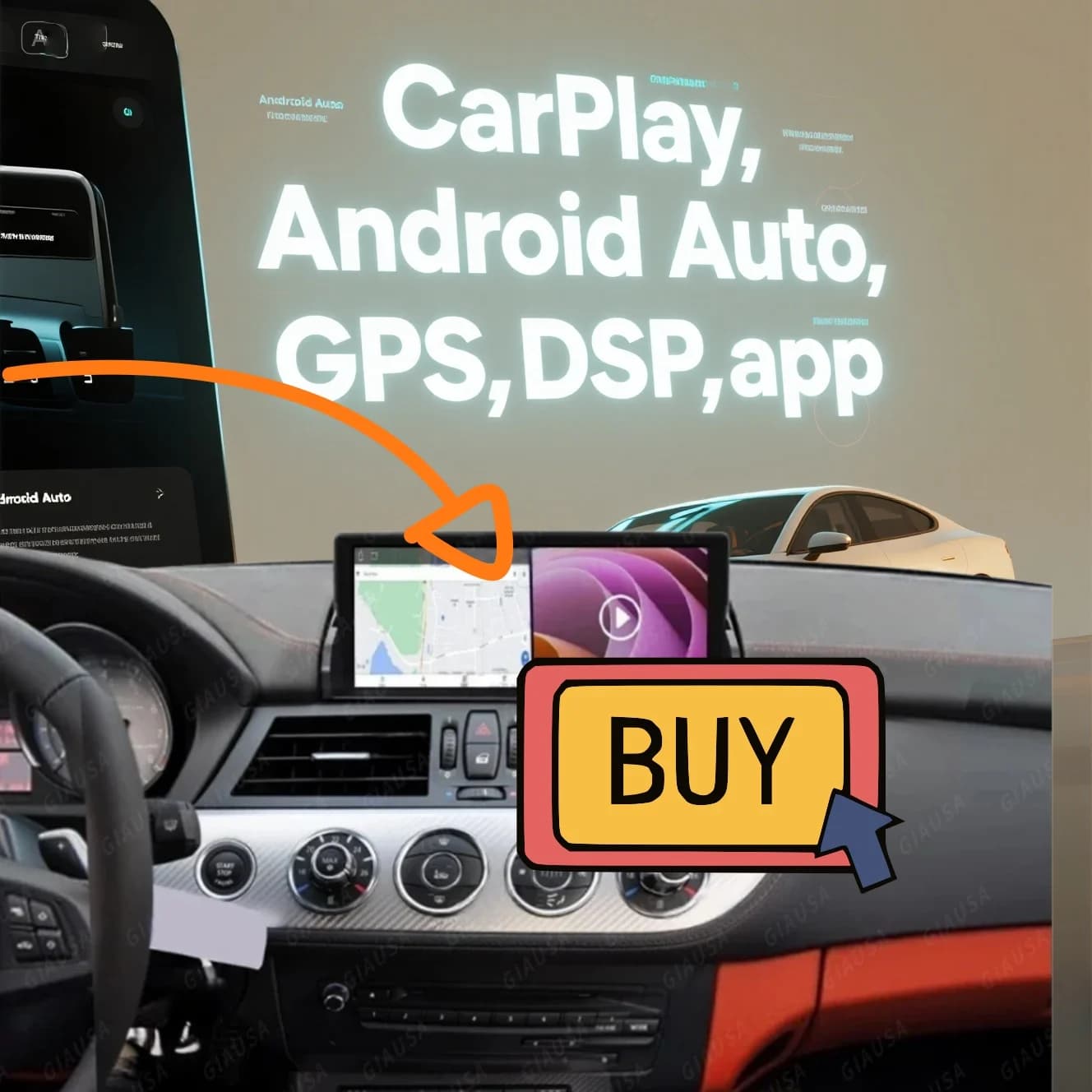 Android13 Car Stereo Per BMW Z4 E89 2008-2019 Wireless CarPlay Touch screen con GPS/Bluetooth/Plettore Multimediale Cluster Digitale