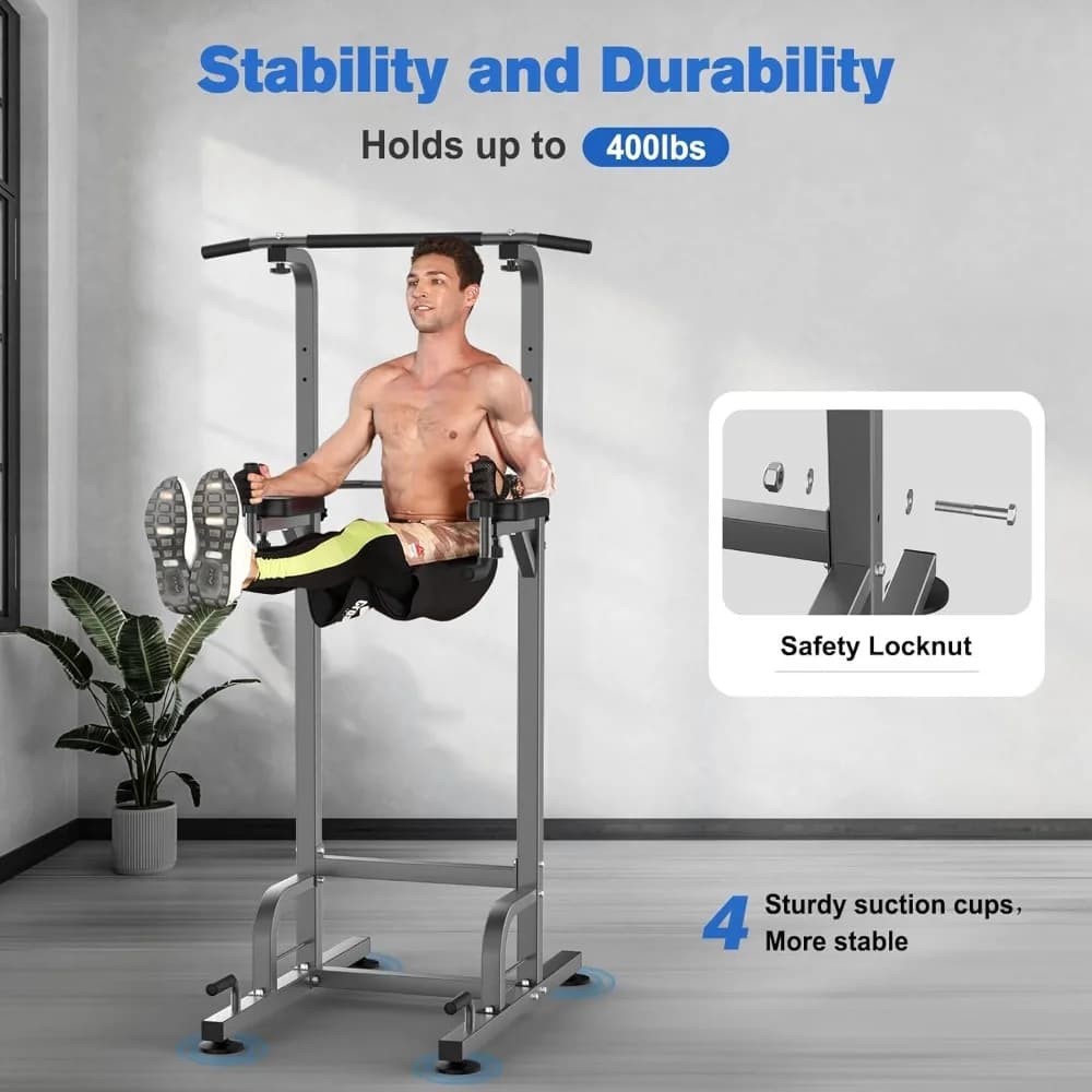 Power Tower Pull Up Bar Station Workout Dip Station For Home Gym Strength Training Equipment