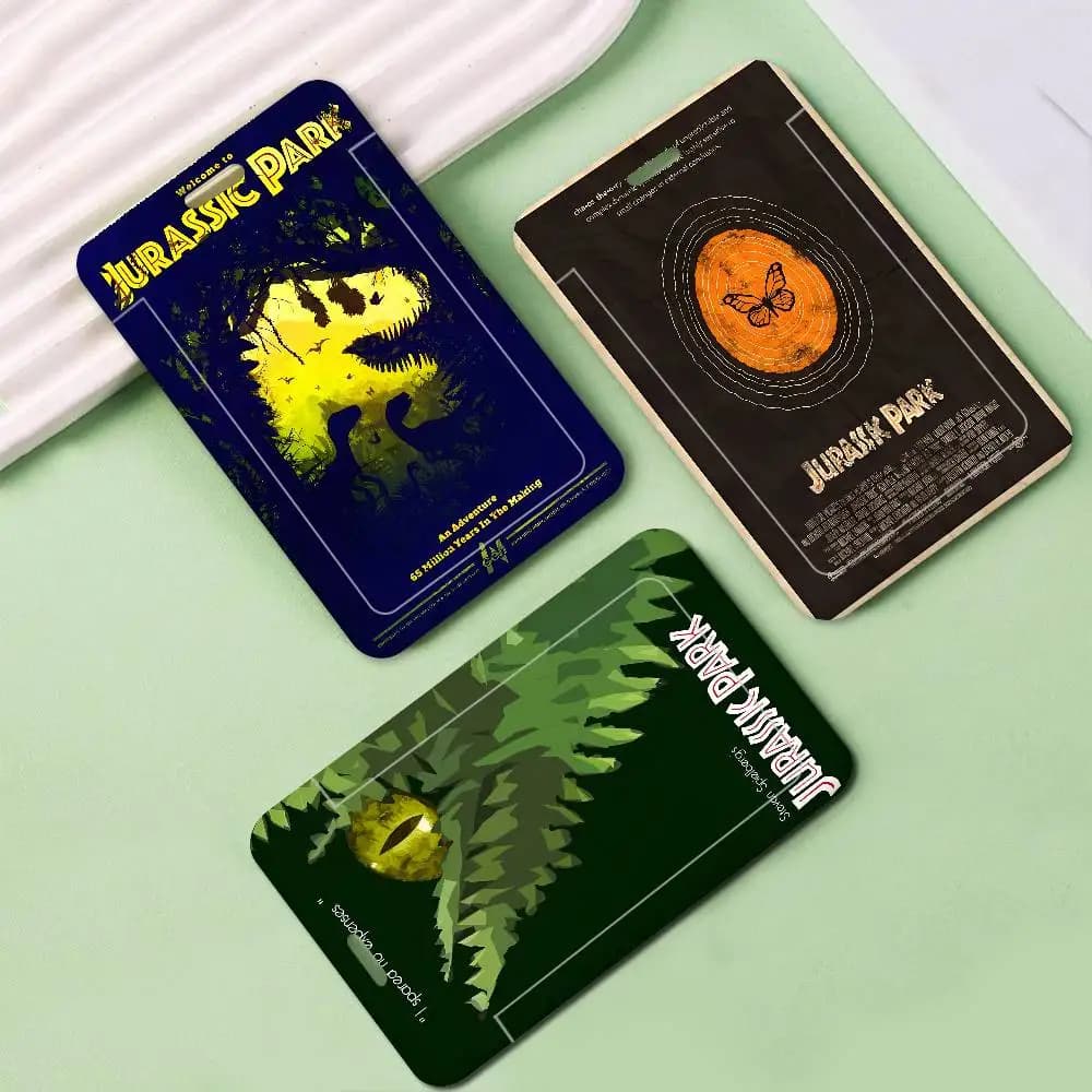Porta Badge Stile Jurassic Park, Porta Tessere con Cordino per Studenti, Cinturino da Collo per Regalo